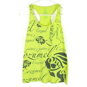 Cozumel Neon Yellow Racerback Athletic Tank Top M